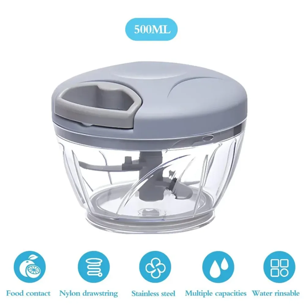 500ml Manual Meat Mincer Garlic Chopper Rotate Garlic Press Crusher Vegetable
