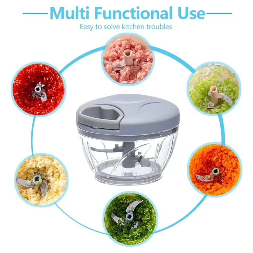 500ml Manual Meat Mincer Garlic Chopper Rotate Garlic Press Crusher Vegetable