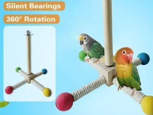 Parrot Toy Rotating Station Stand for Parrots Cockatiel Bird For Small Birds