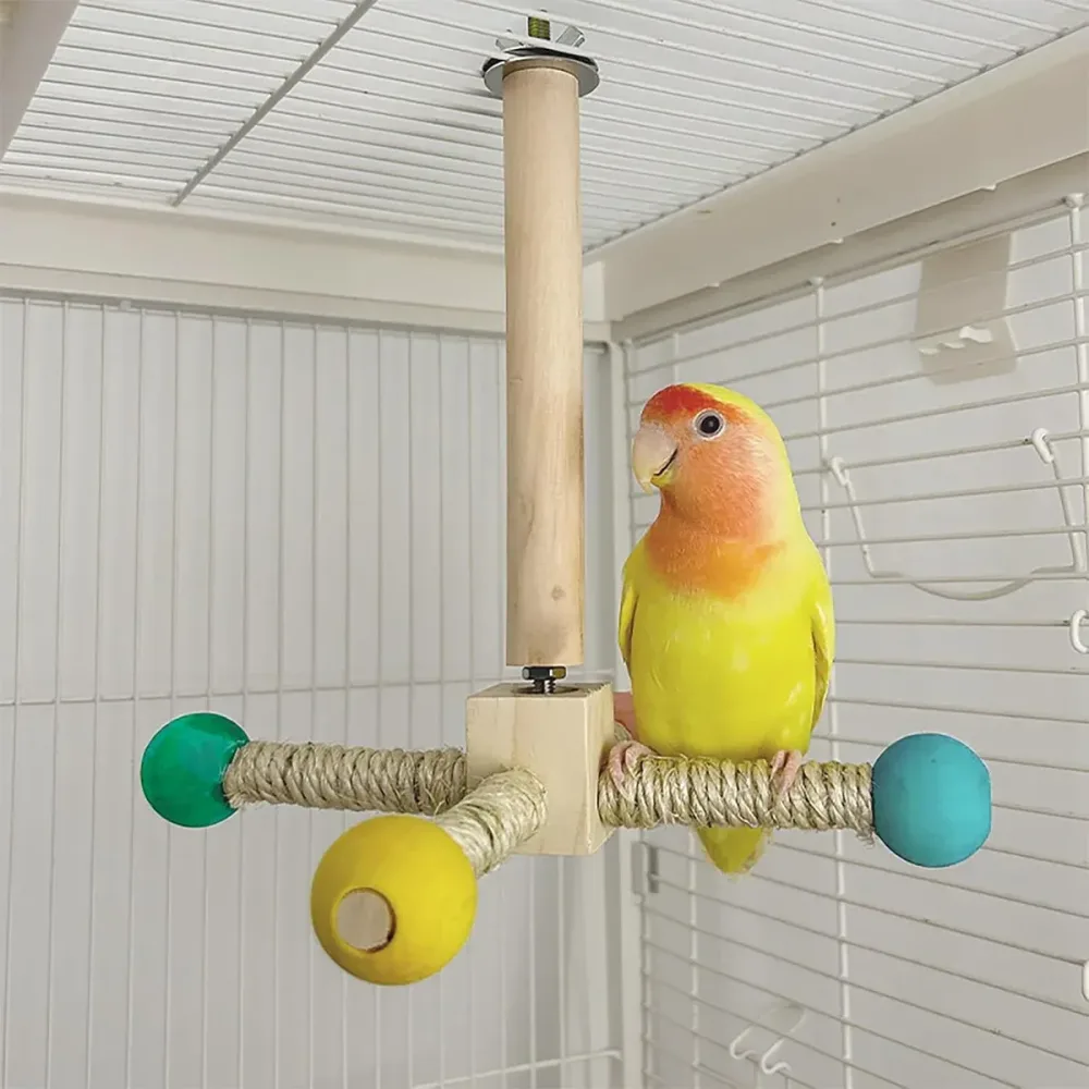 Parrot Toy Rotating Station Stand for Parrots Cockatiel Bird For Small Birds