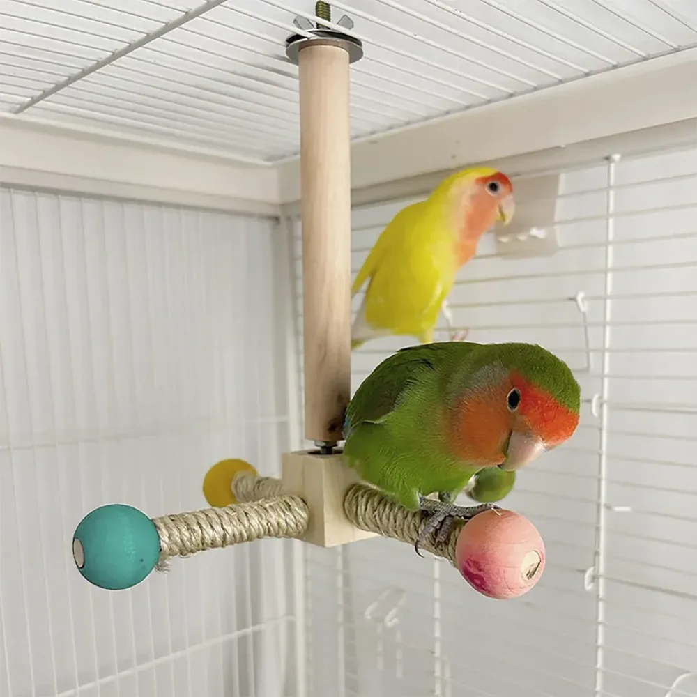Parrot Toy Rotating Station Stand for Parrots Cockatiel Bird For Small Birds