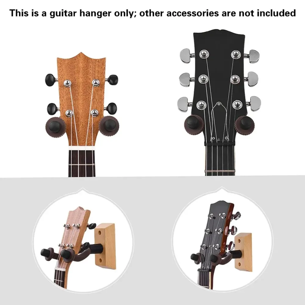 2PCS Guitar Wall Hanger Hook Holder Sturdy for Bass Ukulele Instrument Storage