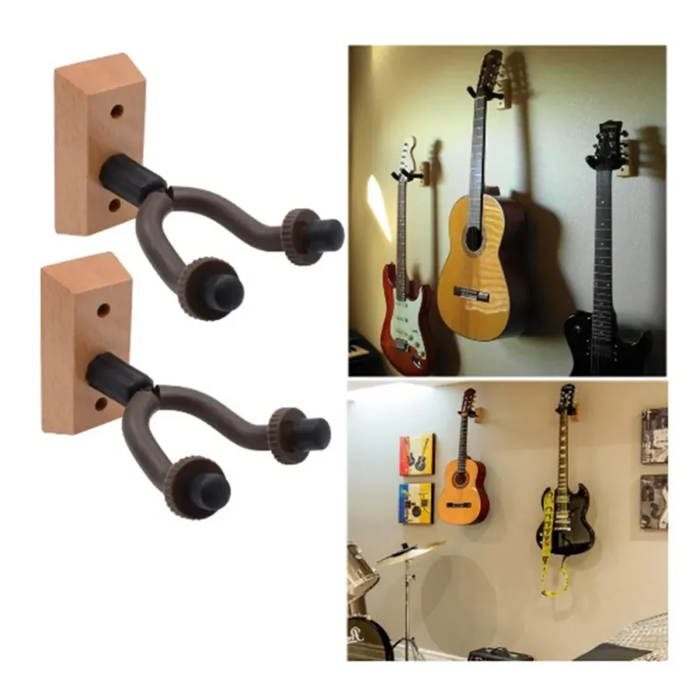 2PCS Guitar Wall Hanger Hook Holder Sturdy for Bass Ukulele Instrument Storage