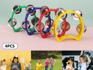 Hand Cranked Bell Set 4PCS Four Ring Bells Hand Held Musical Instrument