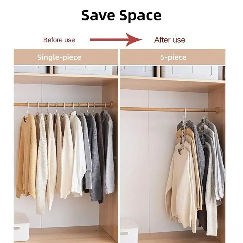 Space saving Multi layer Folding Hanger Hook Closet Organizer Clothes Rack