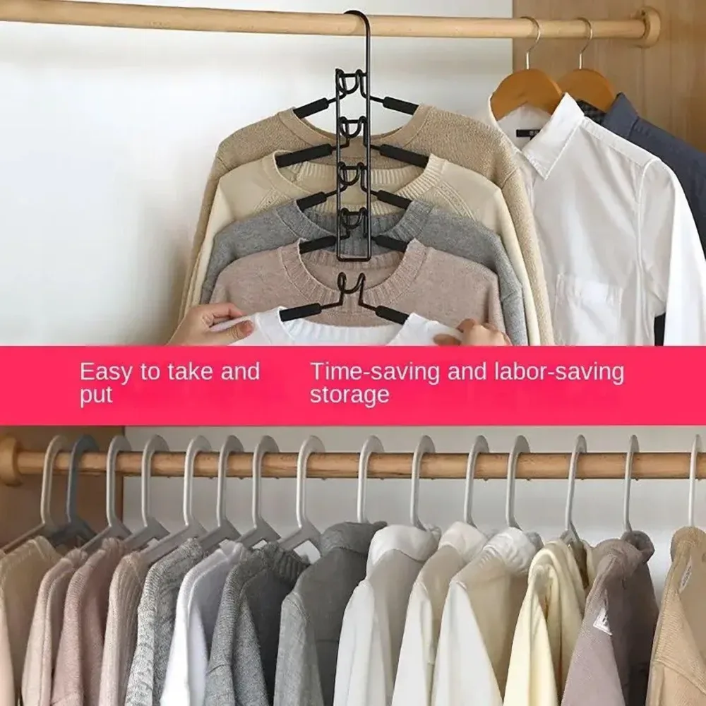 Space saving Multi layer Folding Hanger Hook Closet Organizer Clothes Rack