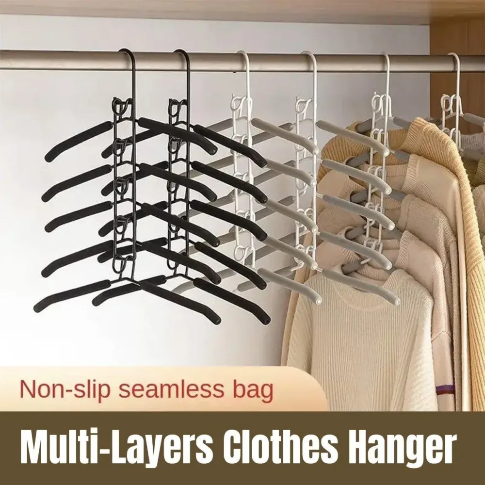Space saving Multi layer Folding Hanger Hook Closet Organizer Clothes Rack