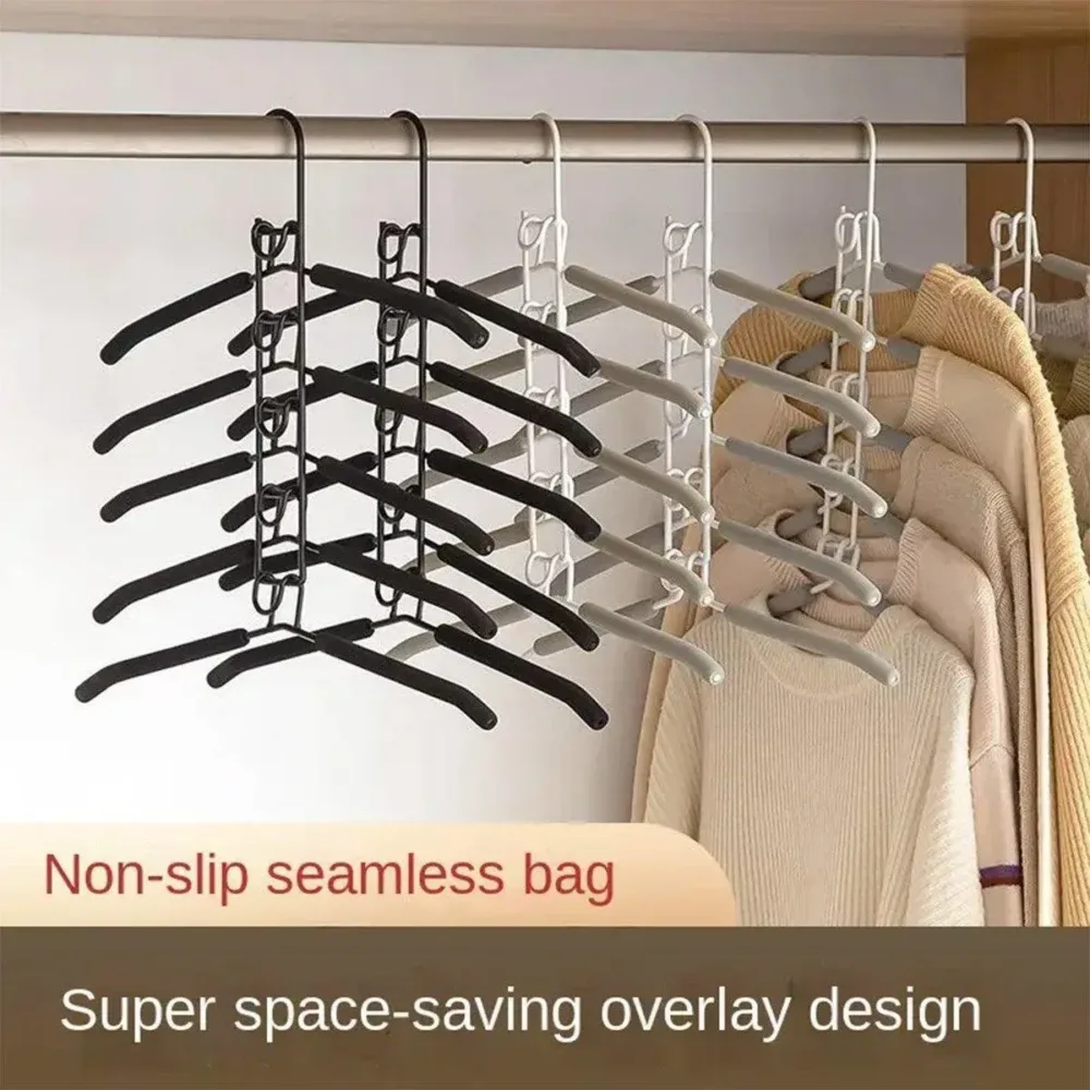 Space saving Multi layer Folding Hanger Hook Closet Organizer Clothes Rack