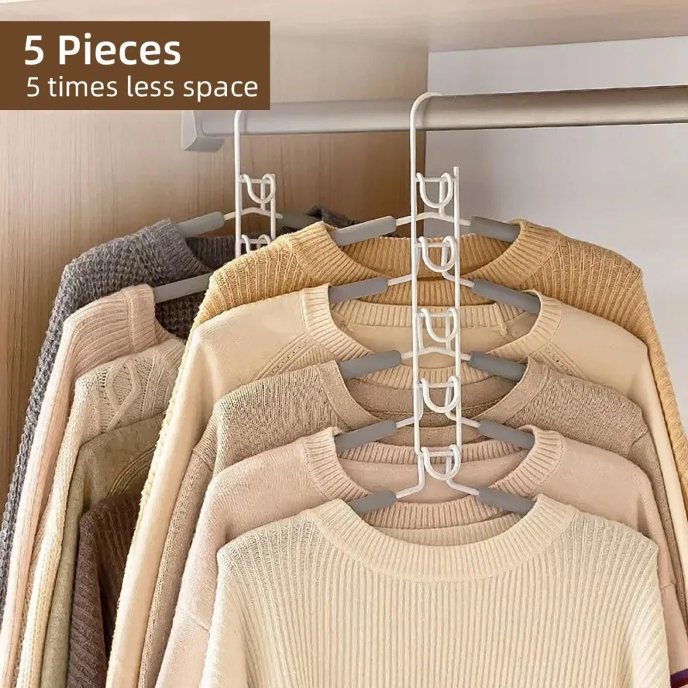 Space saving Multi layer Folding Hanger Hook Closet Organizer Clothes Rack