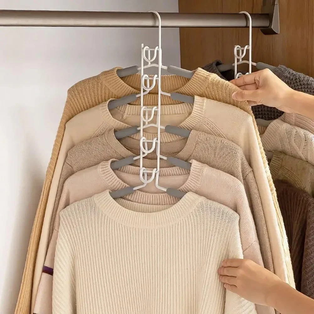 Space saving Multi layer Folding Hanger Hook Closet Organizer Clothes Rack