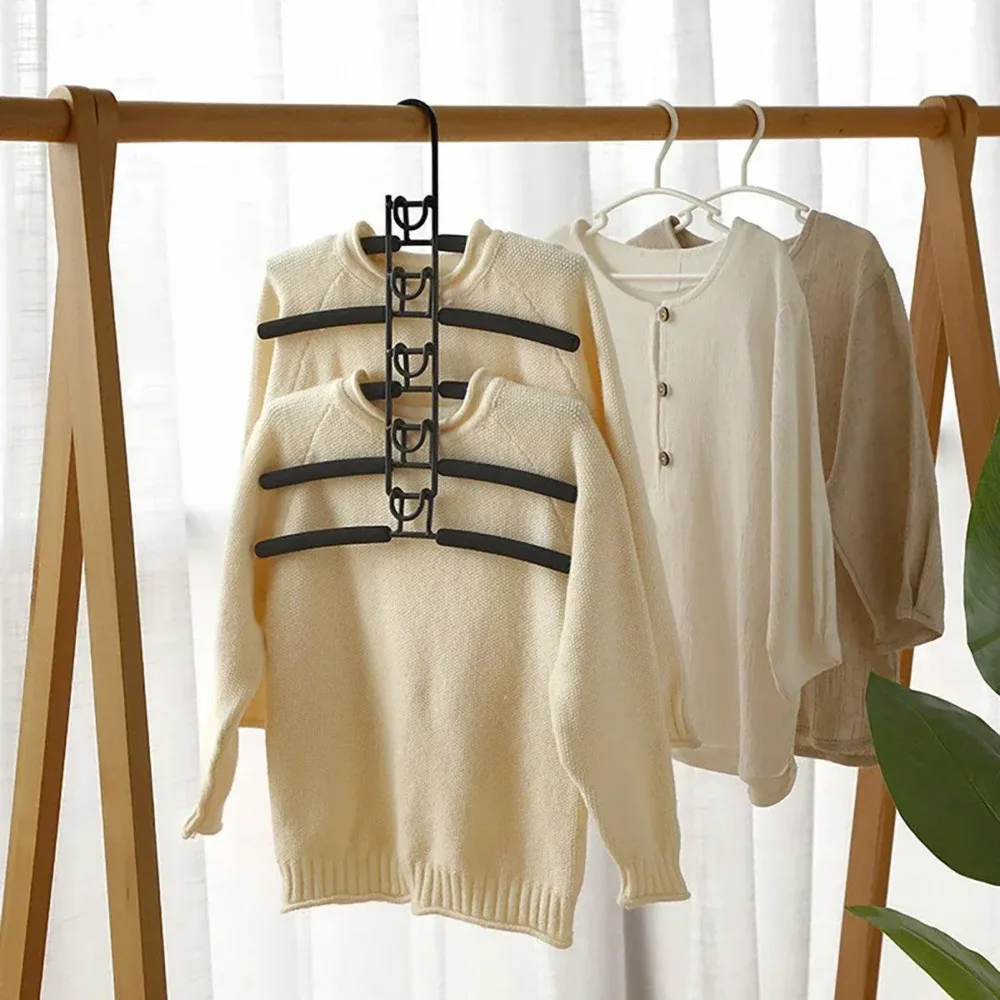 Space saving Multi layer Folding Hanger Hook Closet Organizer Clothes Rack