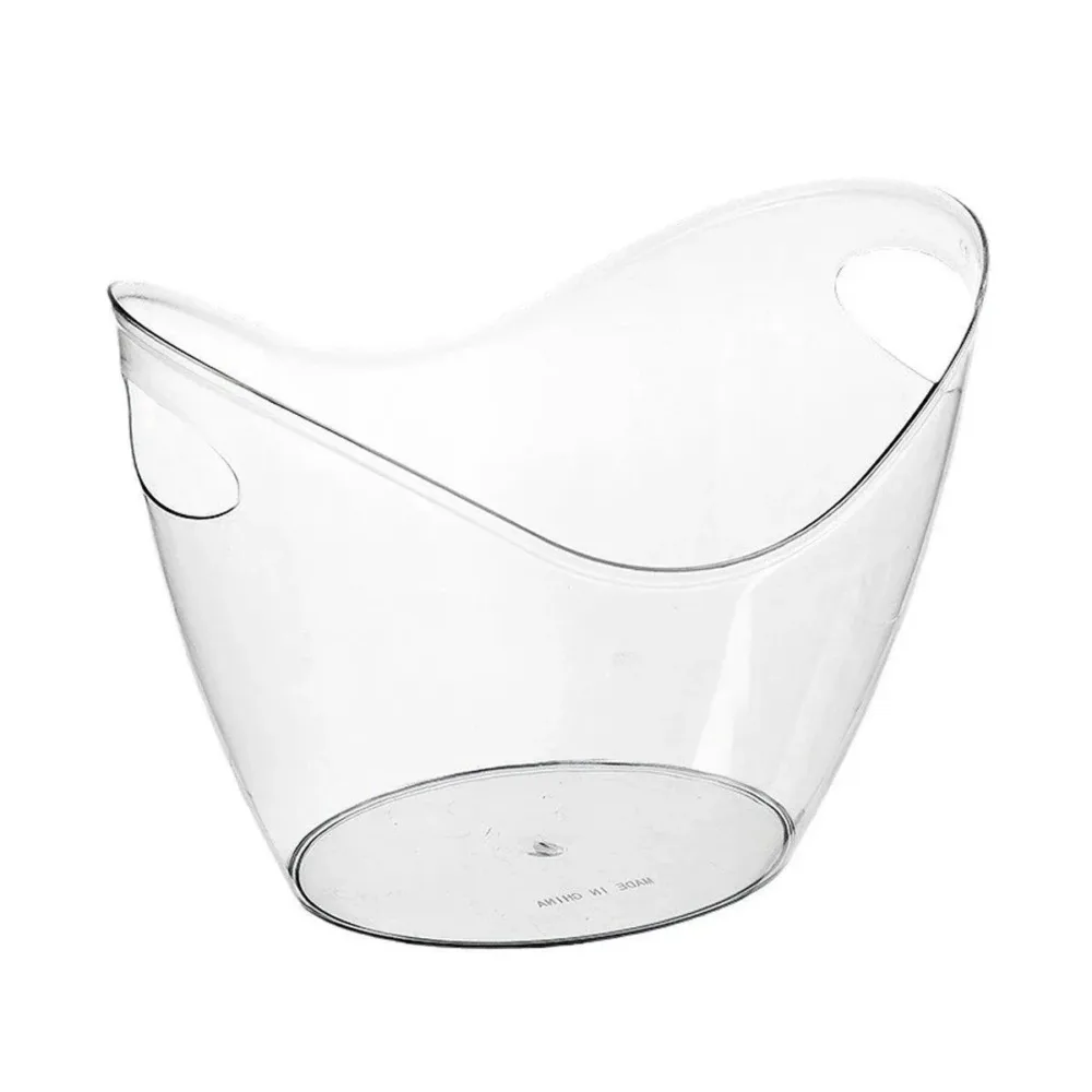 2PCS Transparent 3.5L Ice Bucket Large Capacity Wine Beer Cooler Picnic Basket
