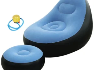 Inflatable Folding Lazy Sofa Chair PVC Air Recliner w/ Pump Backrest Seat Bed