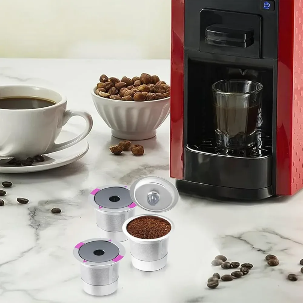2 Pack Stainless Steel K-Cups Coffee Pod Filters Reusable Durable For Cafe