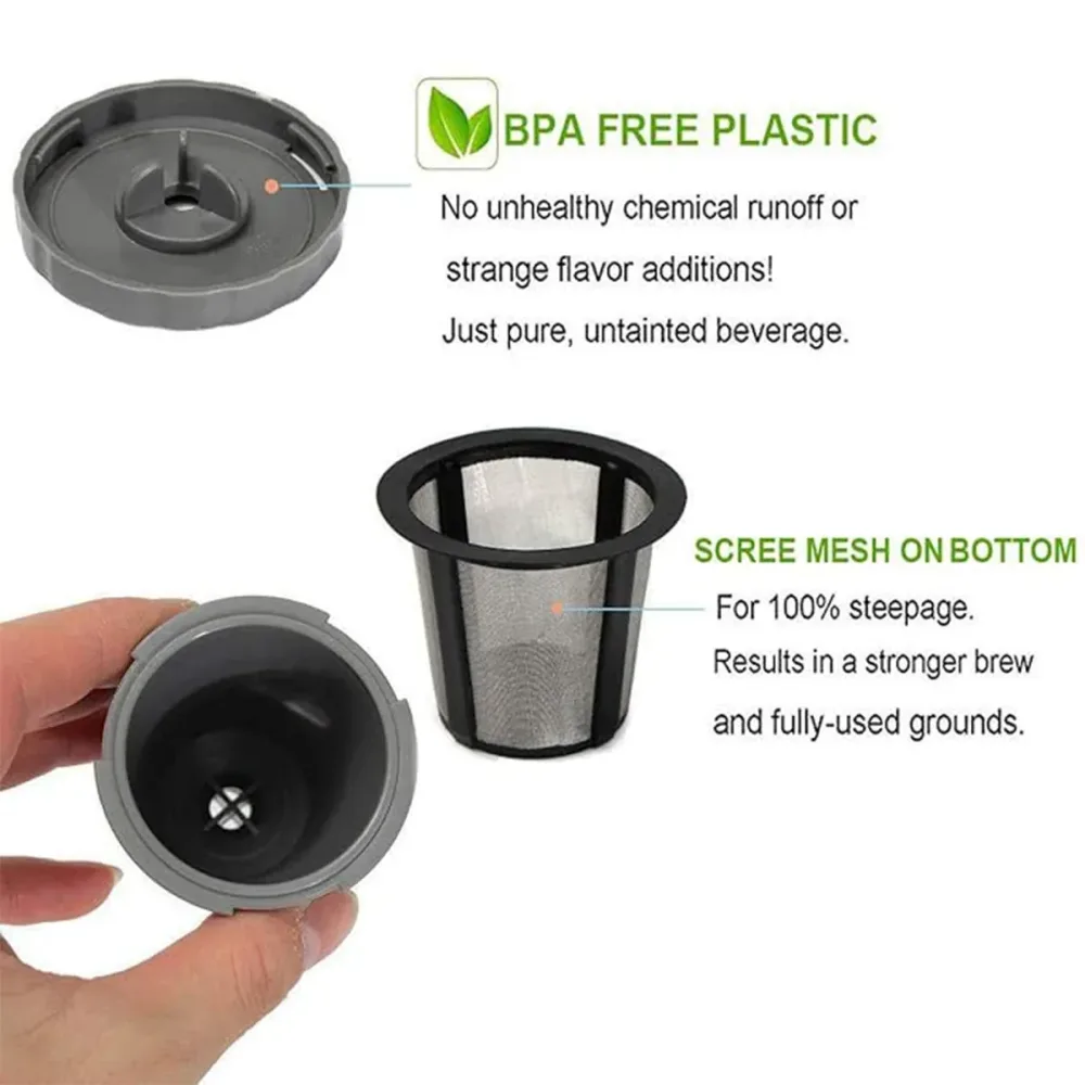3 Piece of Set K-Cup Coffee Filter Reusable Replacement Refillable Holder