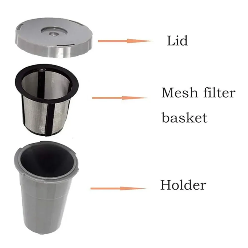 3 Piece of Set K-Cup Coffee Filter Reusable Replacement Refillable Holder