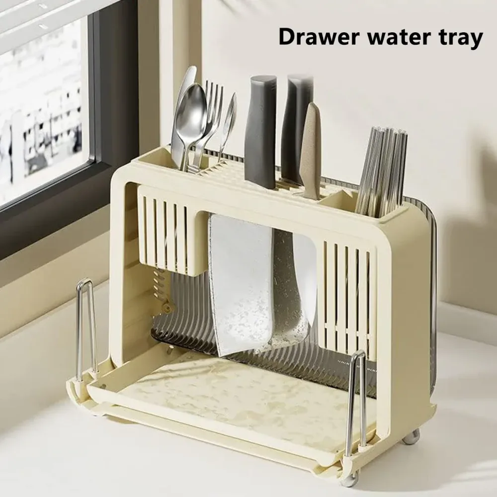 Drain Knife Holder for Kitchen Knives Storage Large Capacity Durable Sturdy
