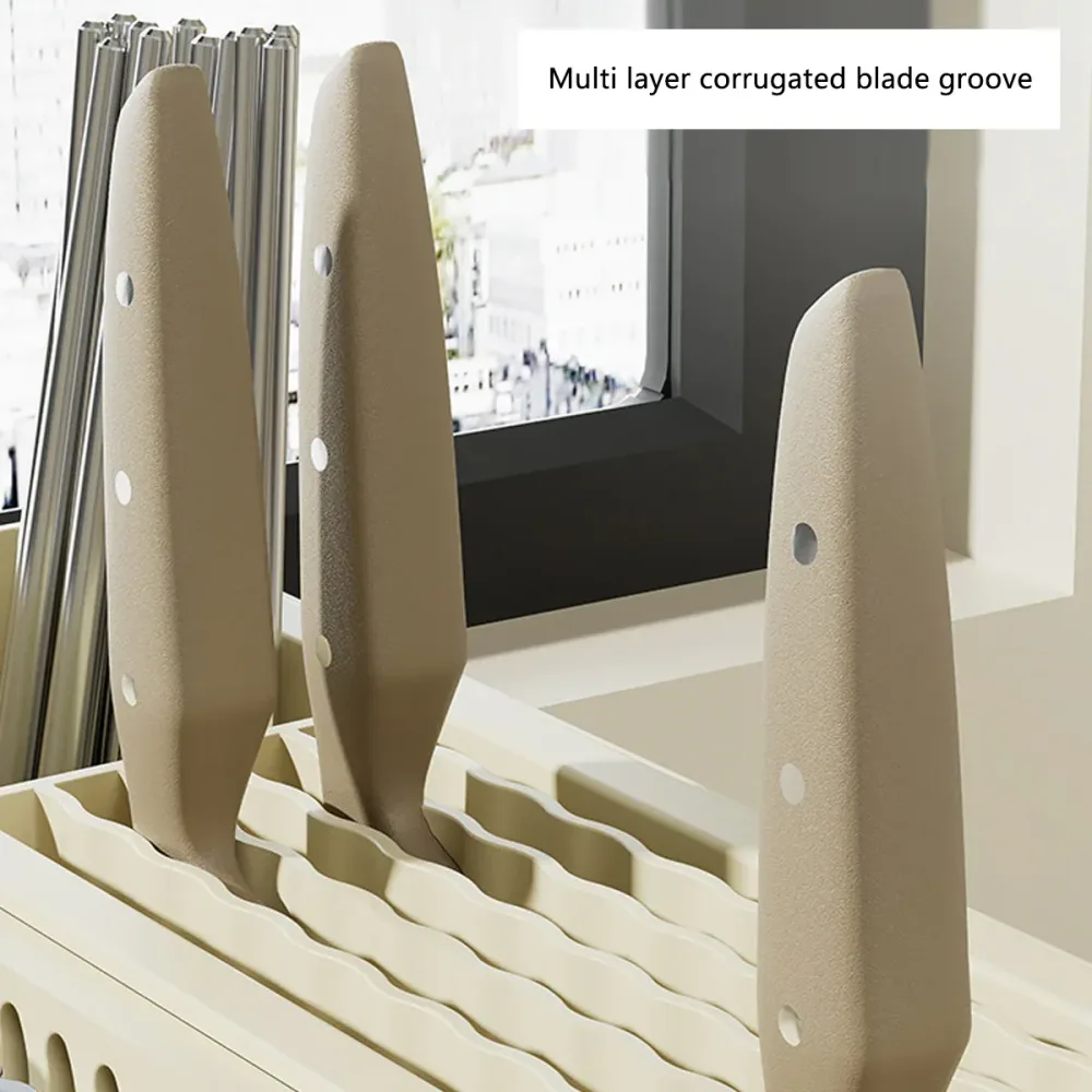 Drain Knife Holder for Kitchen Knives Storage Large Capacity Durable Sturdy