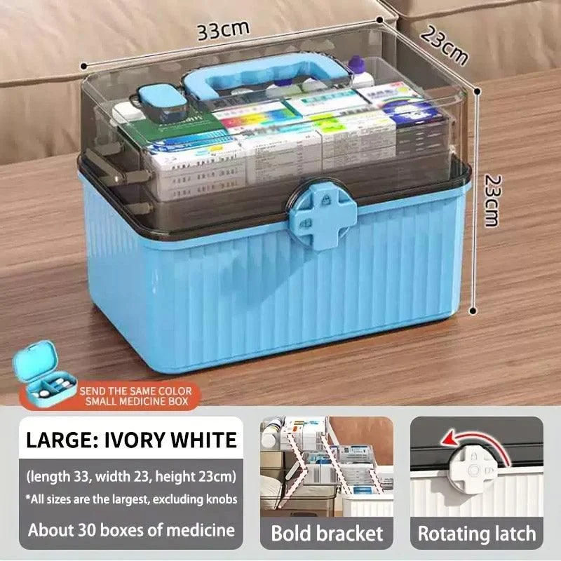 Large Capacity Medicine Cabinet Multi Layer Storage Box for Household First Aid