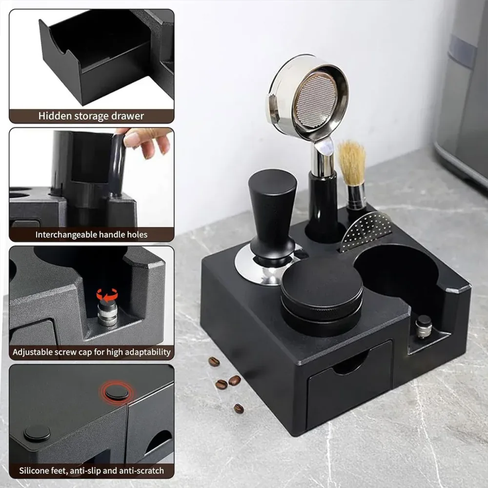 Coffee Tamper Holder Base for Portafilter Stand Rack Espresso Powder Storage