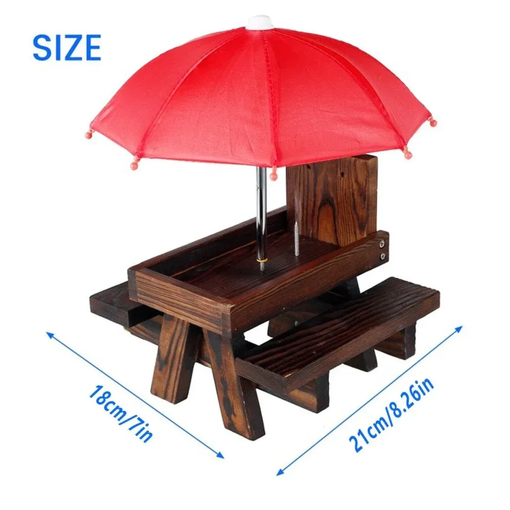 Wooden Squirrel Feeder Outdoor Hanging Bird Feeder for Garden Backyard Pets