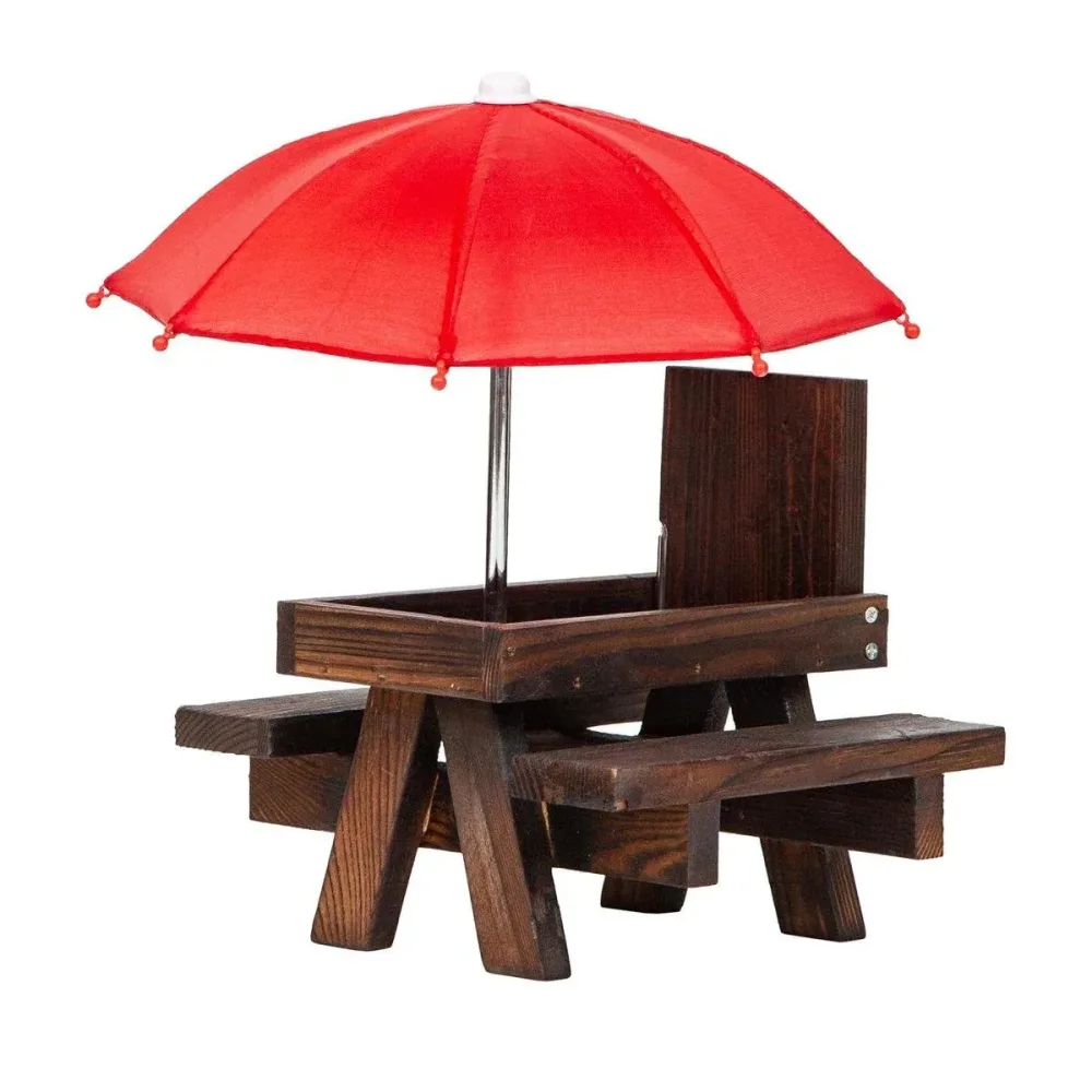 Wooden Squirrel Feeder Outdoor Hanging Bird Feeder for Garden Backyard Pets