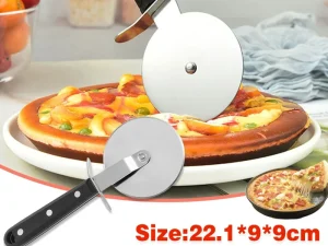 Stainless Steel Pizza Knife Cutter Kitchen Baking Tool Round Slicer for Dough