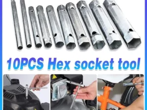 10PCS Spark Plug Wrench Set Hex Socket Spanner Tools for Bike Car and Home Use