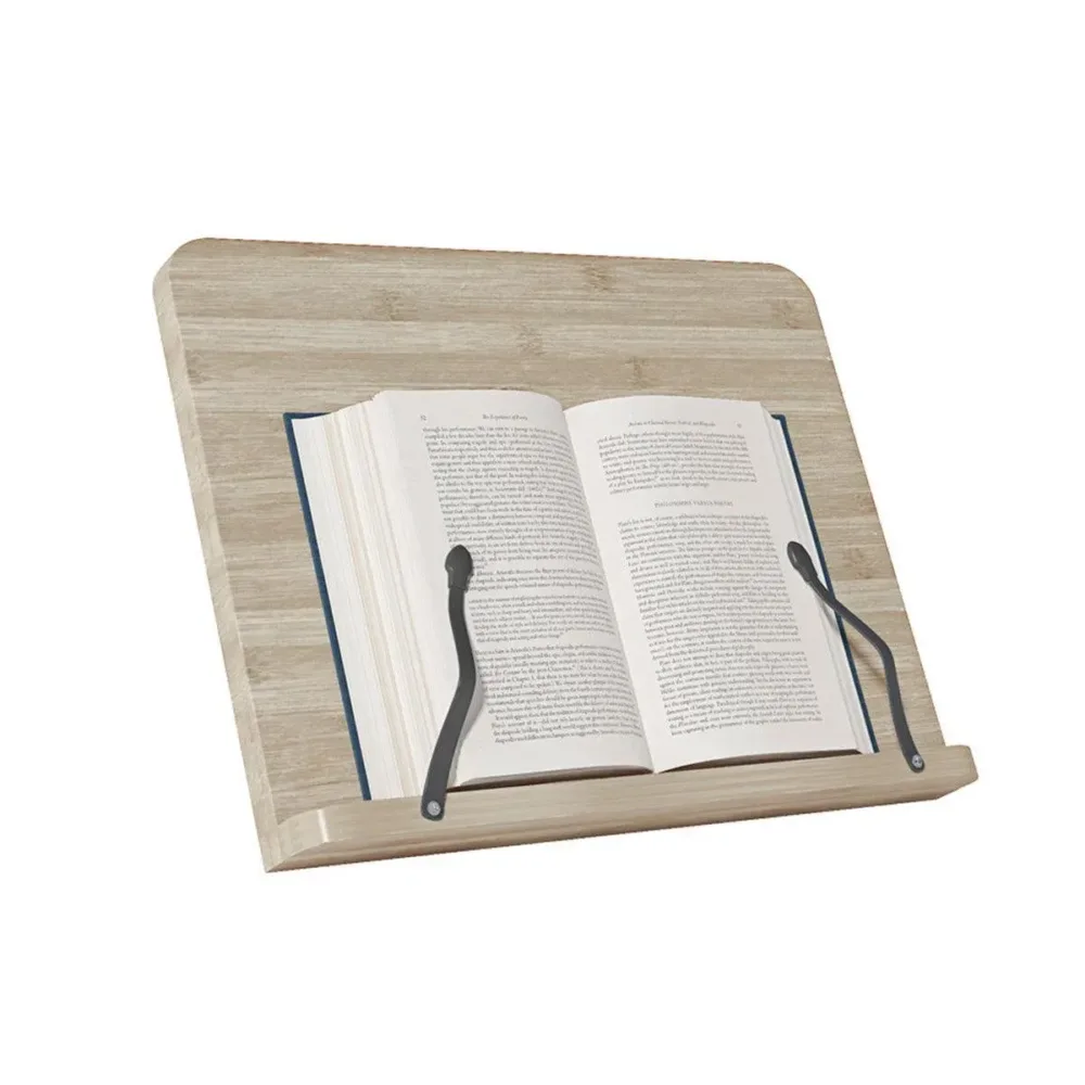 Wooden Adjustable Reading Stand Multifunctional Book Holder Bracket for Desk