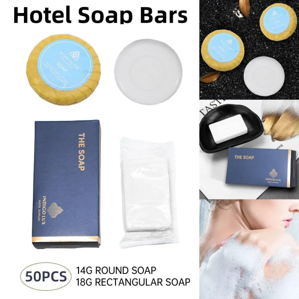 50pcs Hotel Soap Bars for Guesthouse Bathroom Travel Toiletries Set Hotel Use