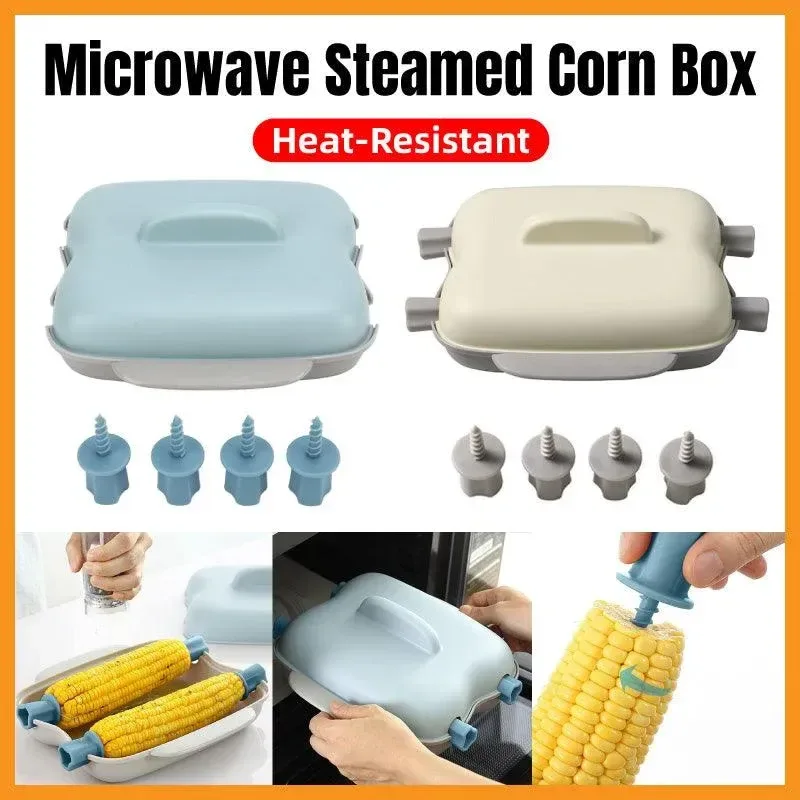 Microwave Corn Steamer Box Kitchen Cooking Tool Fast Heat Resistant Container