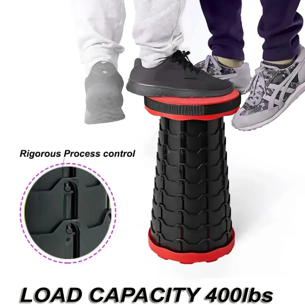 Portable Telescopic Folding Stool Travel Outdoor Seat Compact Retractable Chair