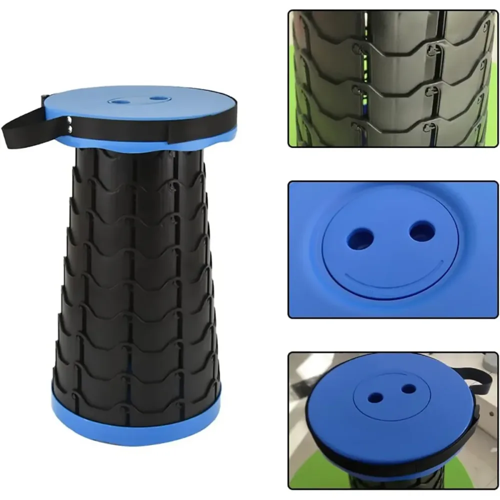 Portable Telescopic Folding Stool Travel Outdoor Seat Compact Retractable Chair