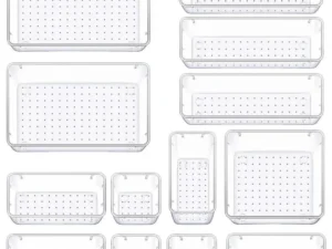 Transparent Plastic Drawer Organiser Set Multifunctional Desktop Storage Box