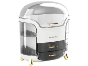 Large Capacity Cosmetic Storage Box Dustproof Organizer for Desktop Vanity Shelf