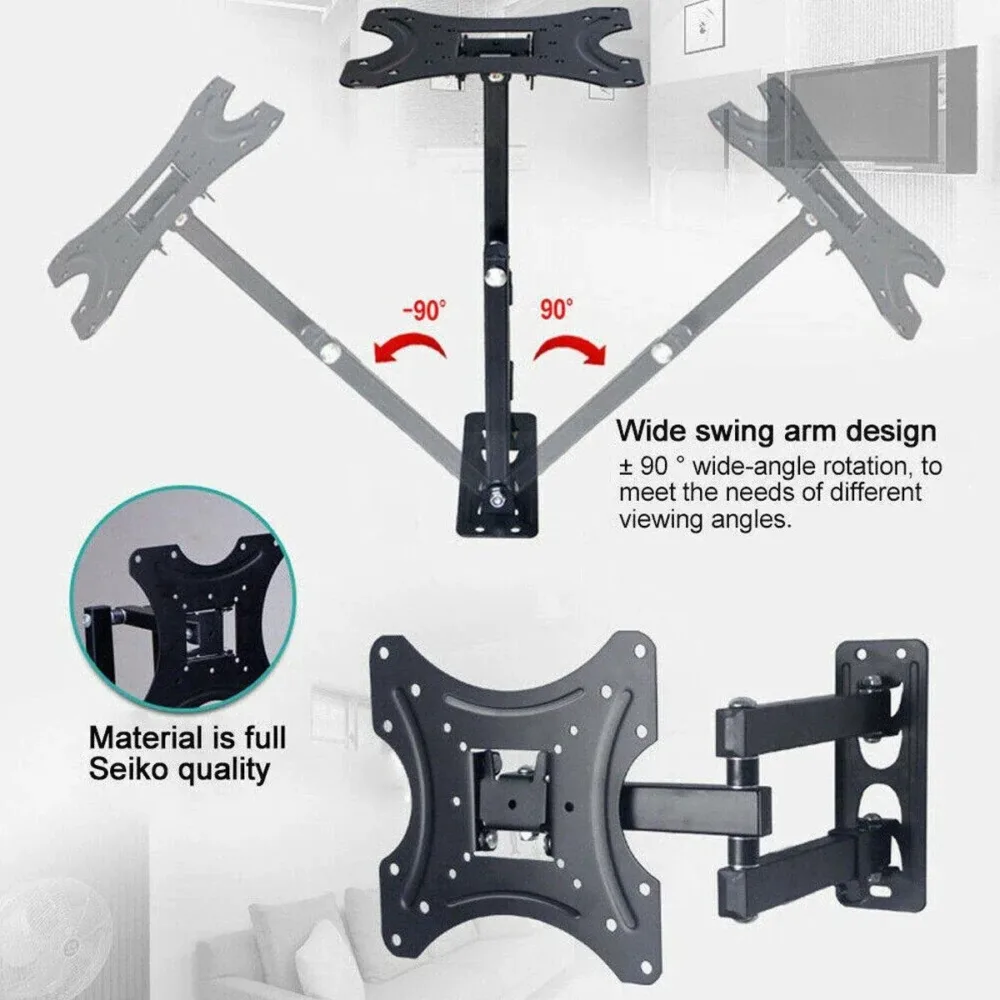 TV Wall Mount Bracket for 32-55 Inch TVs Tilt and Swivel, 1 Piece