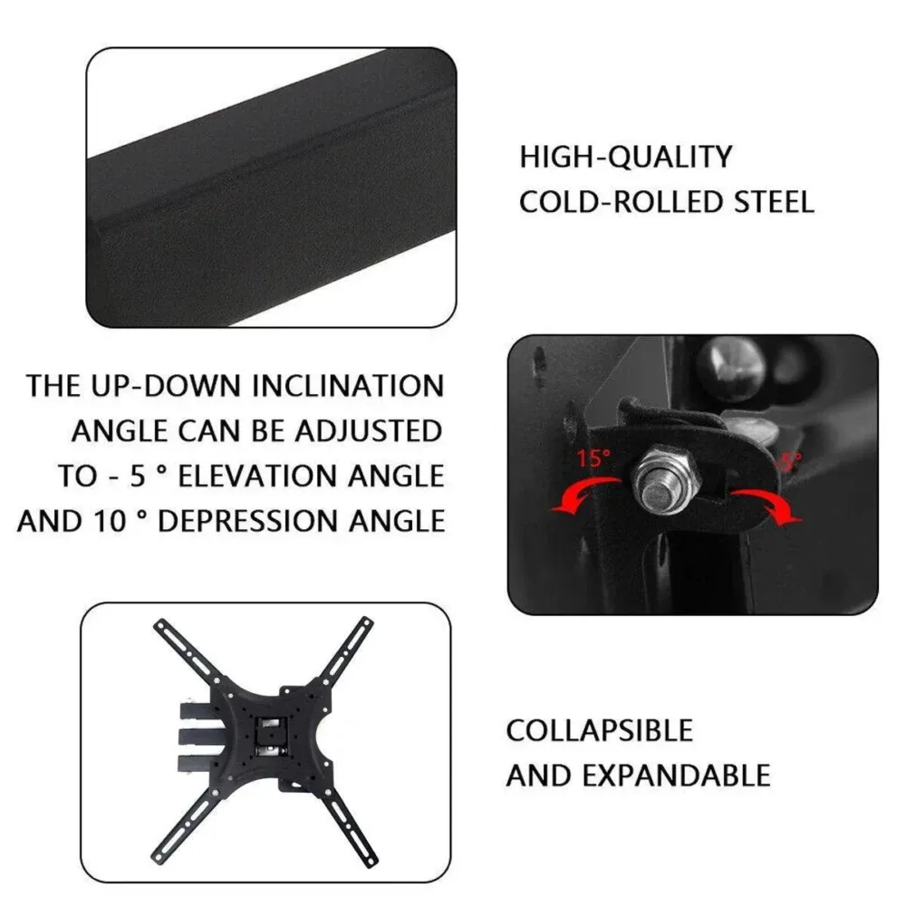 TV Wall Mount Bracket for 32-55 Inch TVs Tilt and Swivel, 1 Piece