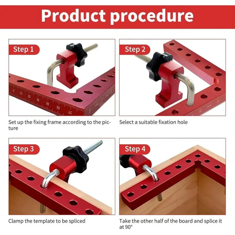 Right Angle Ruler Woodworking Clamp L Type Scribe Positioning Holder Tool