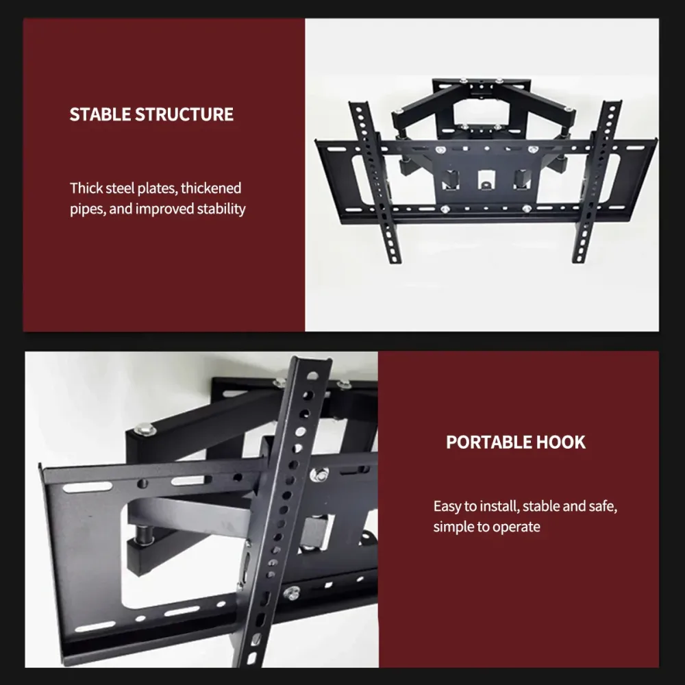 TV Wall Mount Monitor Rotating Bracket Adjustable Screen Holder Stand for Home