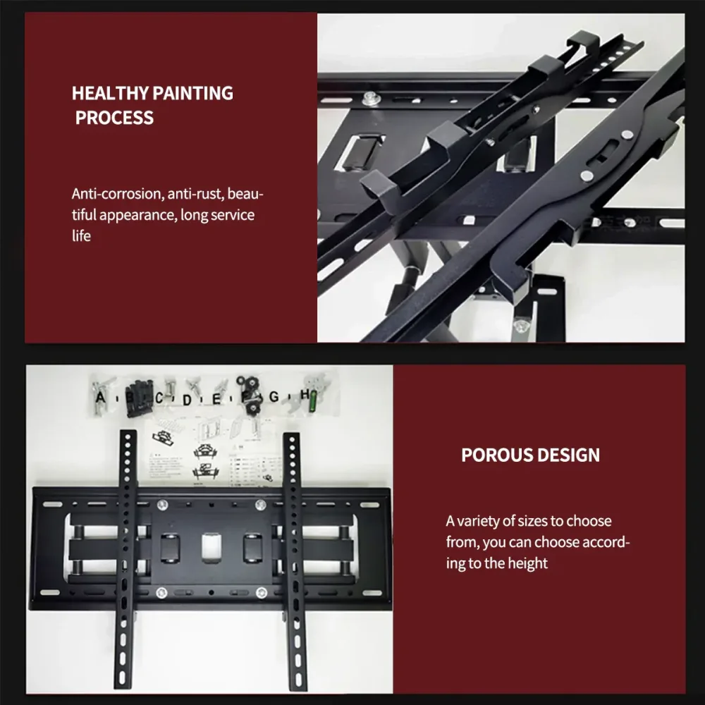 TV Wall Mount Monitor Rotating Bracket Adjustable Screen Holder Stand for Home
