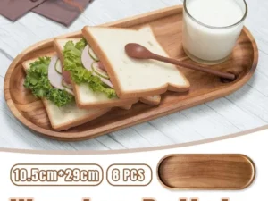 8-Piece Brown Rectangular Serving Tray Set, 29 x 10.5 cm