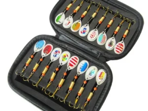 10/16PCS Fishing Lure Spinners Baits Spoon Set w/ Tackle Bag Trout Bass Tackle