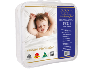 Woolcomfort Aus Made Baby Merino Wool Quilt 500GSM 97x125cm Cot bed