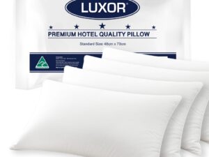 Luxor Australian Made Hotel Quality Pillow Standard Size Four Pack