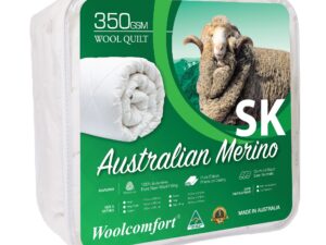 Woolcomfort Aus Made Merino Wool Quilt 350GSM 270x240cm Super King Size