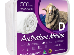 Woolcomfort Aus Made Merino Wool Quilt 500GSM 180x210cm Double Size