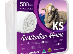 Woolcomfort Aus Made Merino Wool Quilt 500GSM 160x210cm King Single Size