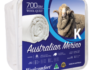 Woolcomfort Aus Made Merino Wool Quilt 700GSM 240x210cm King Size
