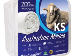 Woolcomfort Aus Made Merino Wool Quilt 700GSM 160x210cm King Single Size
