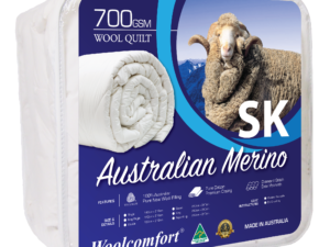 Woolcomfort Aus Made Merino Wool Quilt 700GSM 270x240cm Super King Size